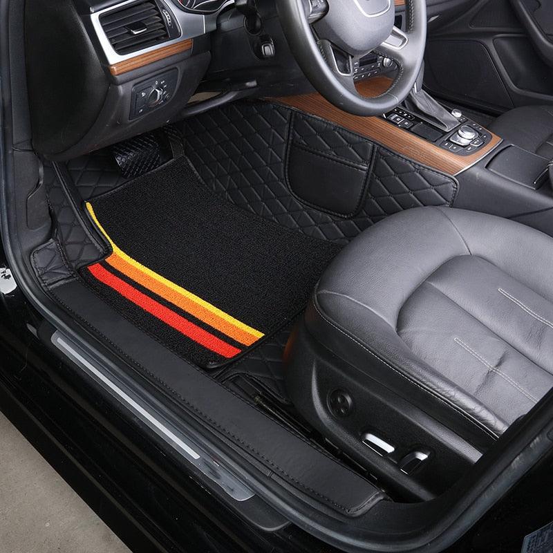 (Súper Promoción) Kit universal de alfombrillas personalizadas con el logotipo de la marca (4 piezas). Elige la marca de tu coche más abajo.