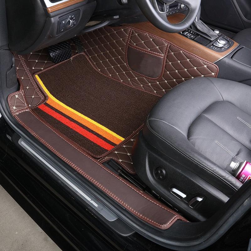 (Súper Promoción) Kit universal de alfombrillas personalizadas con el logotipo de la marca (4 piezas). Elige la marca de tu coche más abajo.