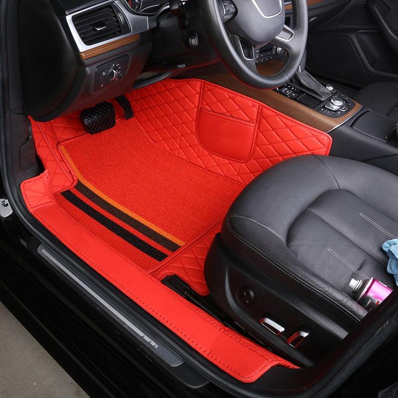 (Súper Promoción) Kit universal de alfombrillas personalizadas con el logotipo de la marca (4 piezas). Elige la marca de tu coche más abajo.