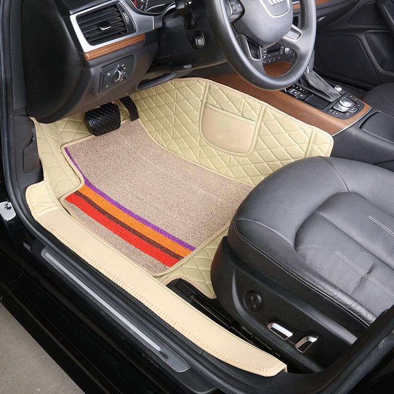 (Súper Promoción) Kit universal de alfombrillas personalizadas con el logotipo de la marca (4 piezas). Elige la marca de tu coche más abajo.